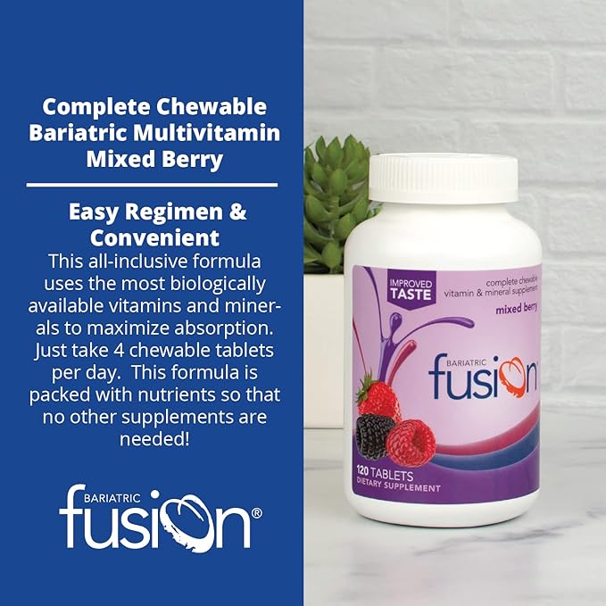 Bariatric Fusion Mixed Berry Complete Chewable 120 Tablets
