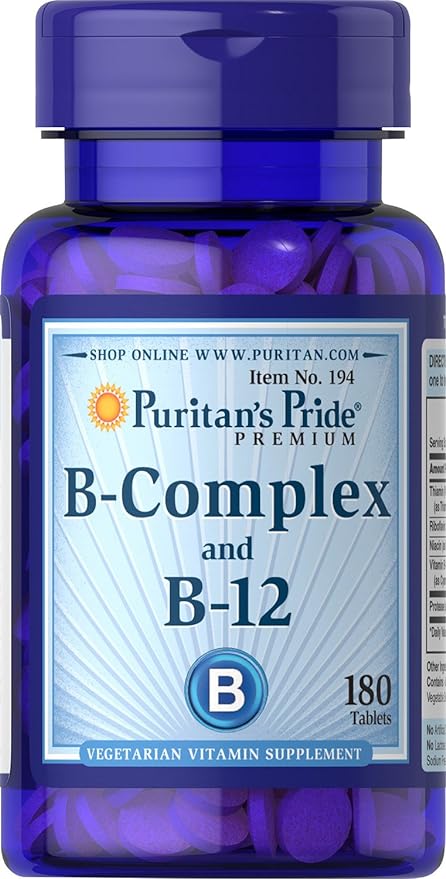 Puritan's Pride Vitamin B-Complex and Vitamin B-12, 180 180 Count