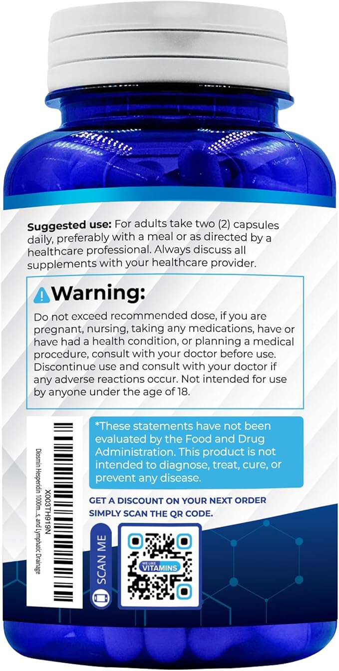 We Like Vitamins Diosmin Hesperidin 1000mg 180 Capsules 90 Day