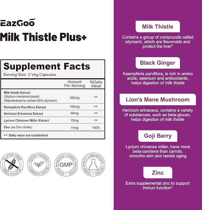 Milk Thistle Extract 380 mg, 80% 140 Veggie