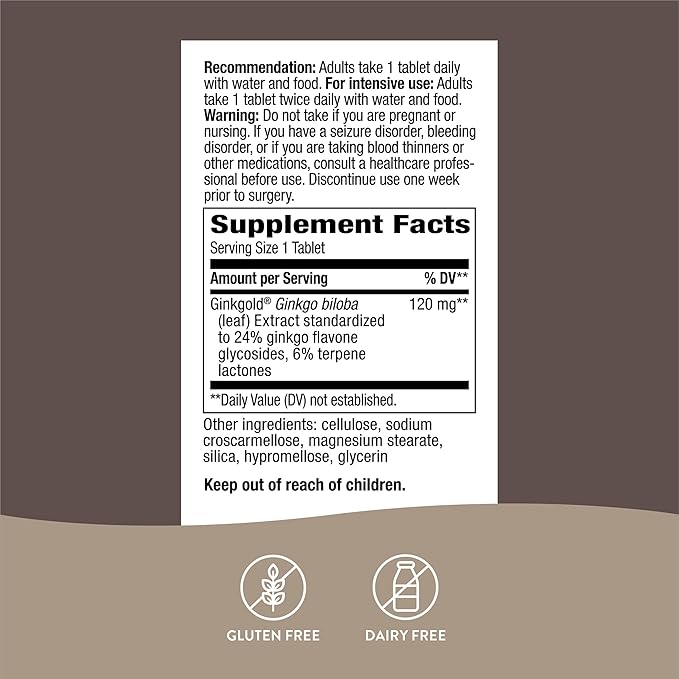 Nature's Way Ginkgold Max Advanced Ginkgold 60 Tablets