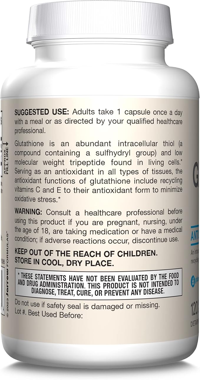 Jarrow Formulas Glutathione Reduced 500 mg 120 Veggie