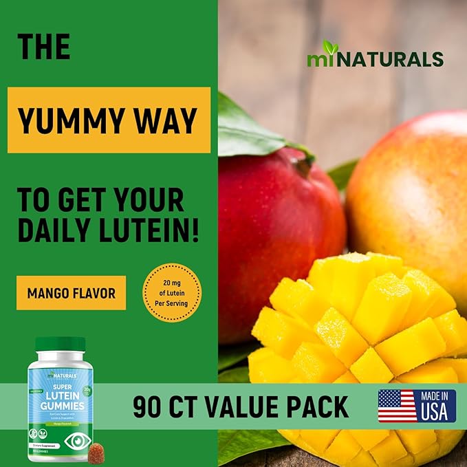 Super Lutein 20mg Plus Zeaxanthin Supplements Gummies 90ct, 45 45 Day