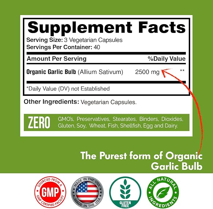 Garlic Capsules 2500mg 40 Day