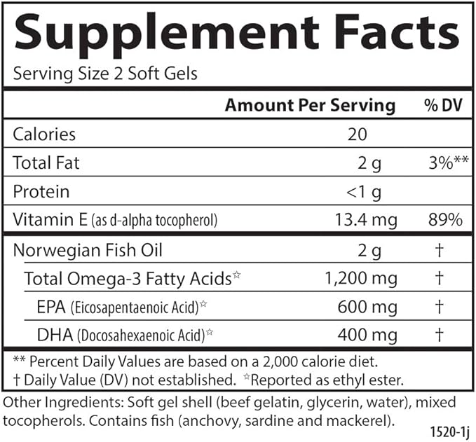 Carlson - Super Omega-3 Gems, 1200 Omega-3s, Wild 50 soft