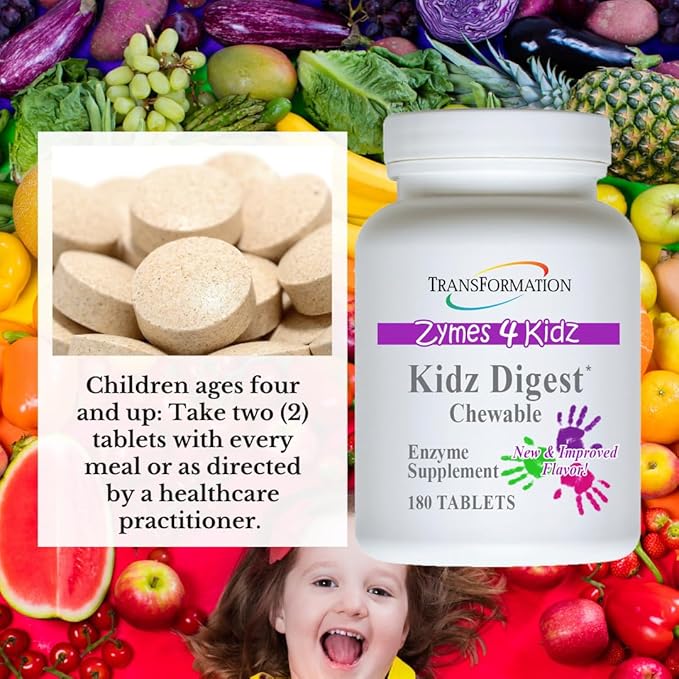 Transformation Enzymes Kidz Digestive Enzyme Supplement 180 Tablets #1 Physician