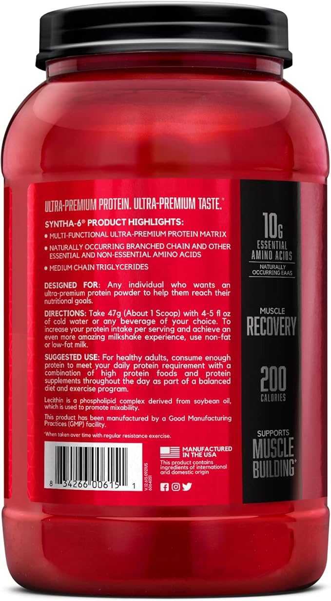 BSN SYNTHA-6 Whey Protein Powder, Strawberry 28 Servings