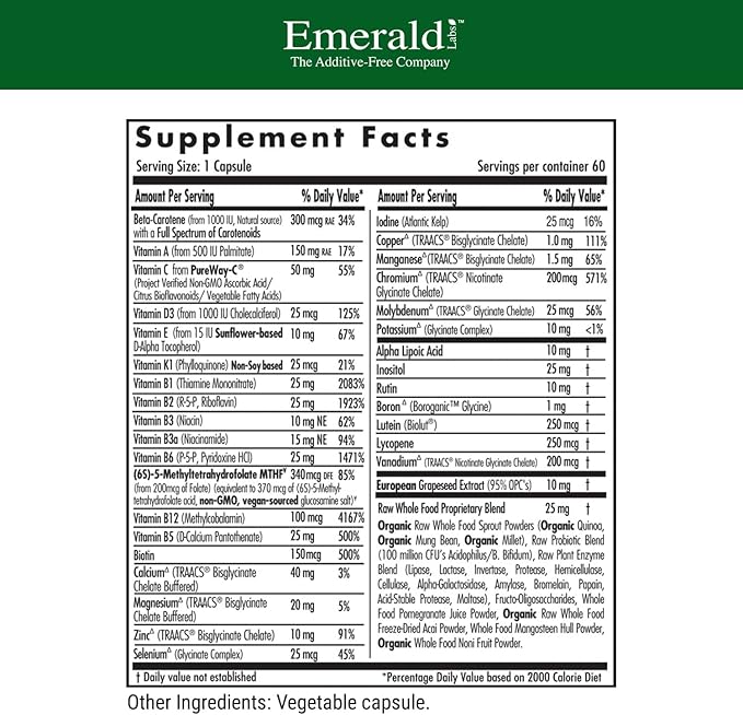 EMERALD LABS Complete 1-Daily Multi 60 Vegetable