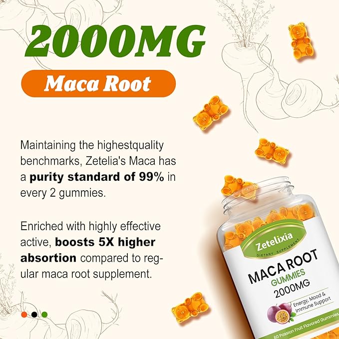 Superior Absorption Maca Root Gummies 2000 120 Gummies