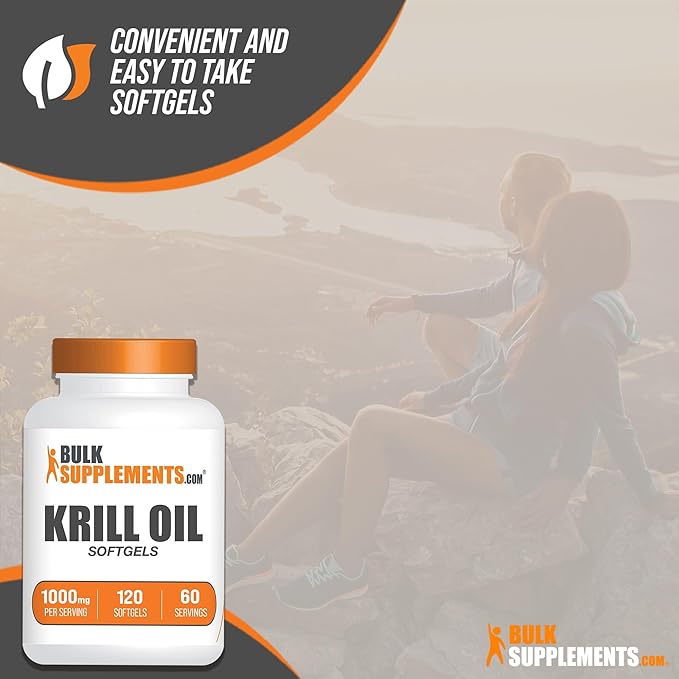 BulkSupplements.com Krill Oil 1000mg Softgels 3, 2 2 Krill (1000mg), 120 120 Softgels