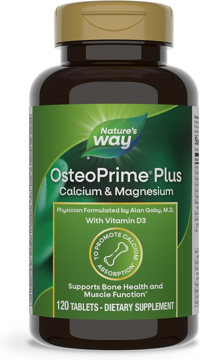 Nature's Way OsteoPrime PLUS Calcium & D3 & K2, Vegetarian, 120 Tablets