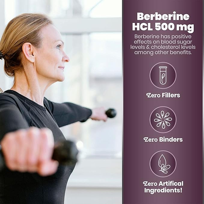 Simply Natures Pure Premium Berberine HCl 500mg - 120 Capsules - Cardiovascular Gastrointestinal Immune Support - Chromium Cinnamon (Pack of 3)