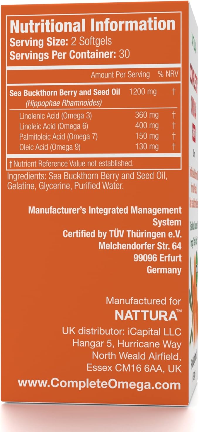 Complete Omega 3-6-7-9, Pure Sea Buckthorn 1 Bottle 60 Capsules