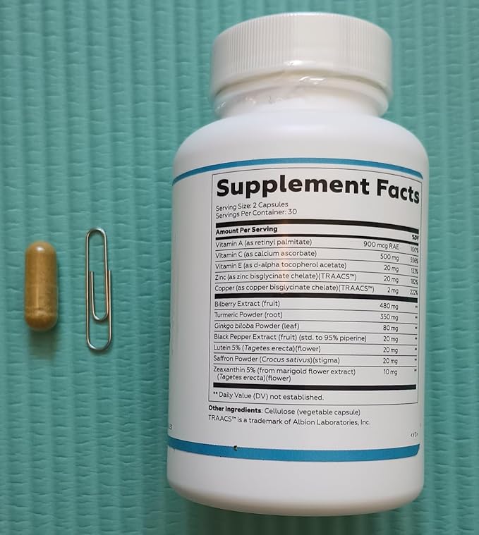 iGenics Premium Eye Vitamins with AREDs 2+ Formula 12 Natural, (1 Bottle)