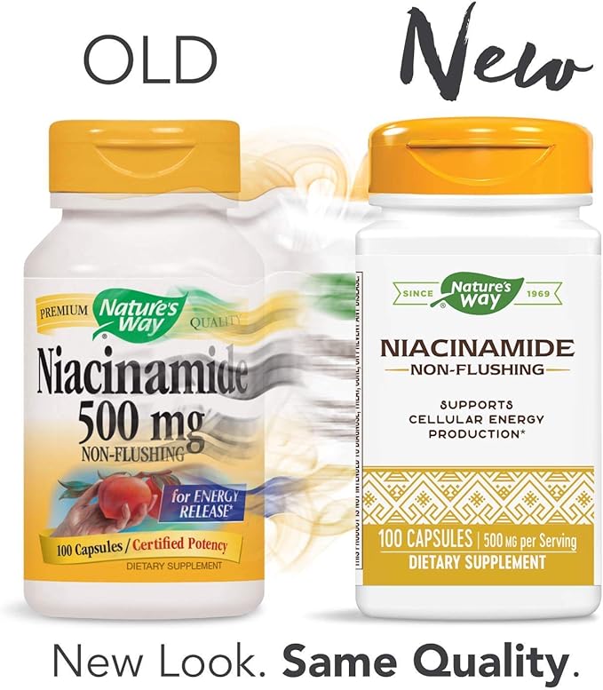 Nature's Way Niacinamide 500mg 100 Capsules (4 Pack)