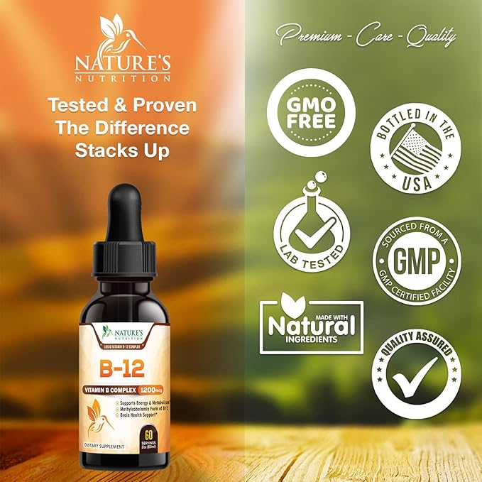 Vitamin B 12 Complex Drops 1200 B12 Support 2 Fl