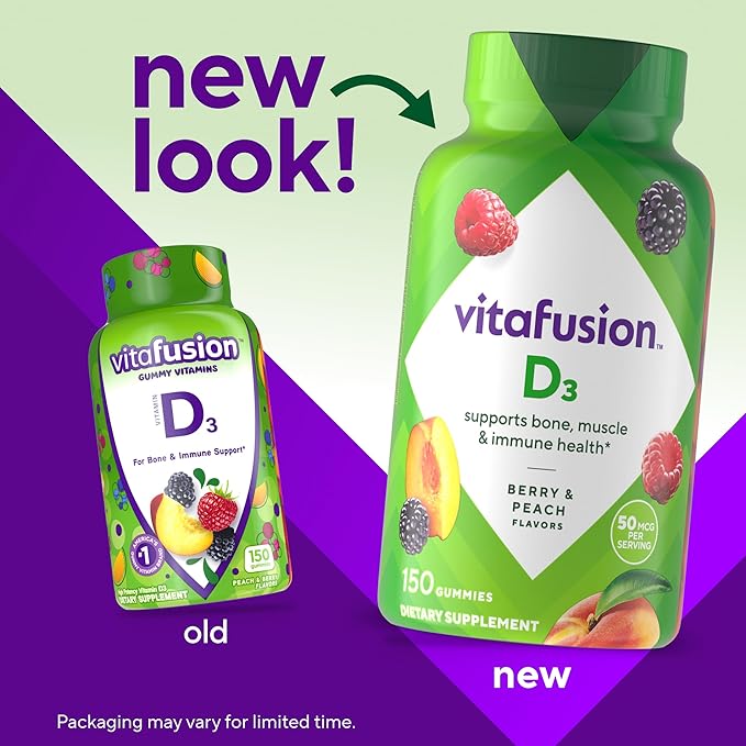 Vitafusion Vitamin D3 Gummy Vitamins 50 mcg 75 Day 150 Count