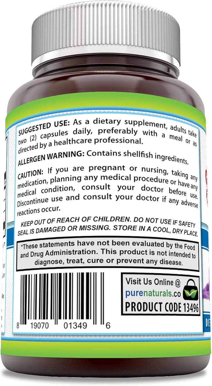 Pure Naturals Glucosamine Chondroitin + MSM Supplement 1850 Mg 240 Capsules