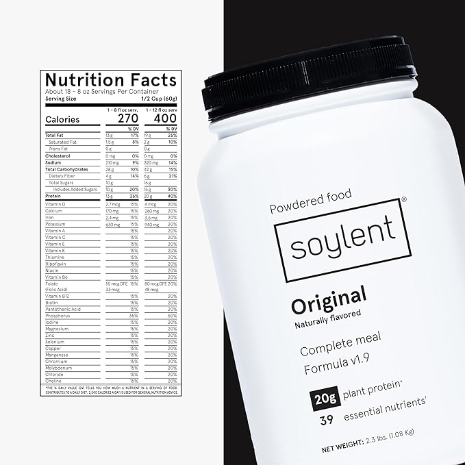 Soylent Complete Nutrition Meal Replacement Protein 39 Essential 36.8oz