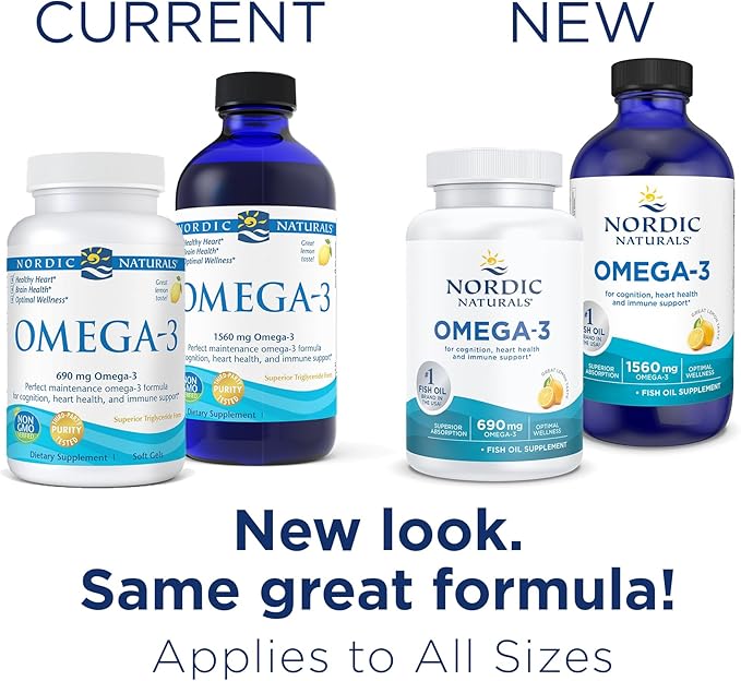 Nordic Naturals Omega-3, Lemon Flavor 8 oz 1560 mg Omega-3 - 48 Servings