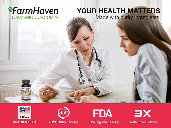 FarmHaven Apple Cider Vinegar Capsules 1390MG, Apple