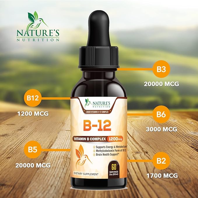 Vitamin B 12 Complex Drops 1200 B12 Support 2 Fl