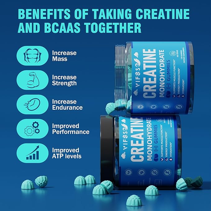 Creatine Monohydrate Gummies 5g for Men 120 Creatine 1000 mg, B12, Chewables 1Pack