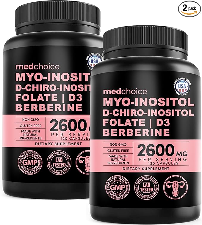 MEDCHOICE 4-in-1 Inositol Supplement - 40:1 Myo and D-Chiro Inositol for Energy, Metabolism, Ovarian and Hormone Support for Women (240ct)