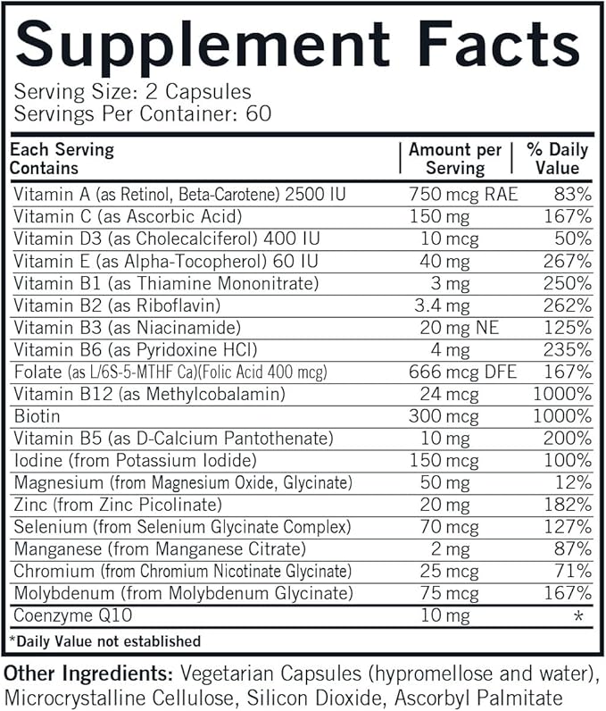 Kirkman - Children's Multivitamin & Mineral 120 Capsules 5-MTHF -