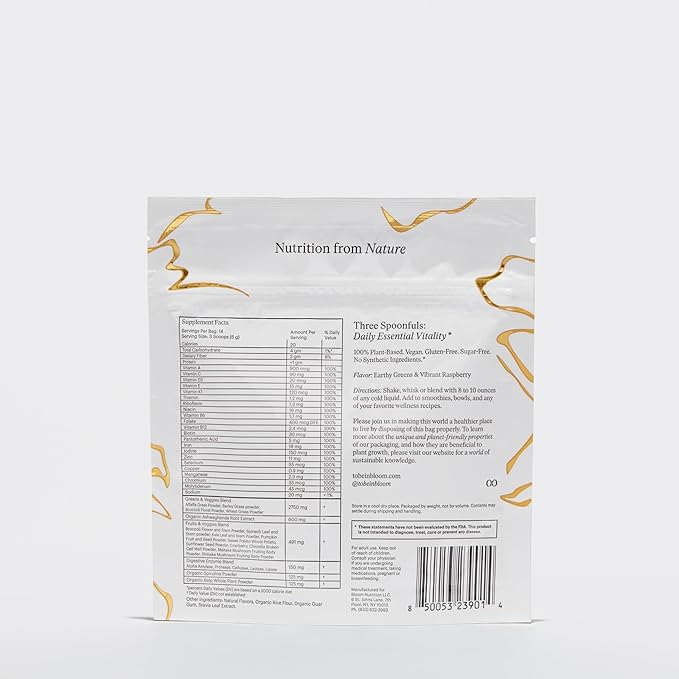 INBLOOM Daily Greens & Multivitamins Powder – Essential Elements for Overall Health, Heart, Immune & Digestive Support with Ashwagandha & B Vitamins, All-Natural, 14 Servings