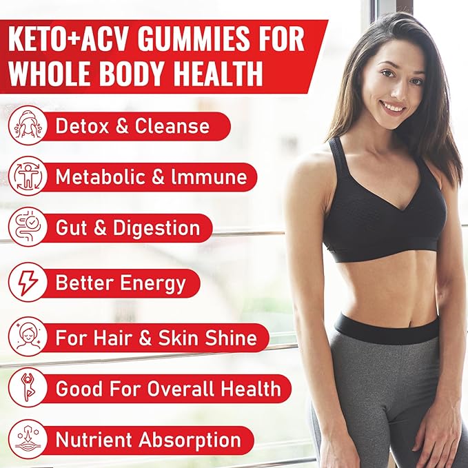 Apple Cider Vinegar Gummies, Keto ACV Gummies with Probiotics, Vitamin B12 & Keto Support, 2000 mg ACV Gummies with Mother for Digestion, Metabolism, Cleanse & Detox Diet, Vegan, Low Sugar, 120 Counts