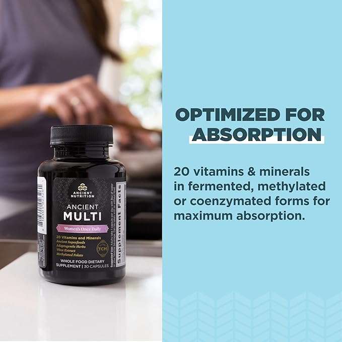 Multivitamin for Women by Ancient Nutrition, K2, Folate 30ct