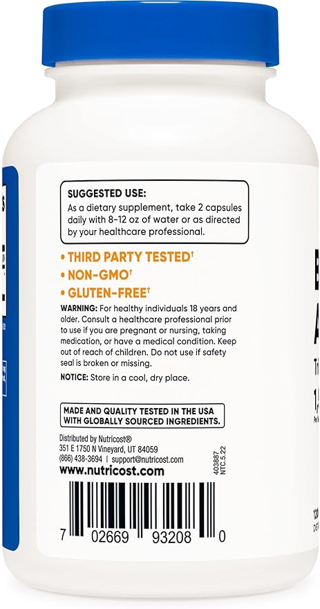 Nutricost Betaine Anhydrous Caps 1500mg, 60 (2 Bottles)