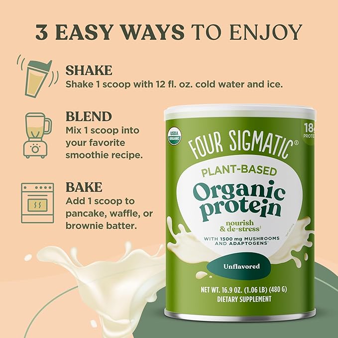 Four Sigmatic Organic Plant-Based Protein Powder 16.9 oz