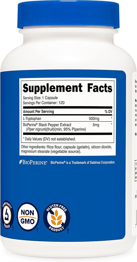 Nutricost L-Tryptophan 500mg, 120 Capsules (3