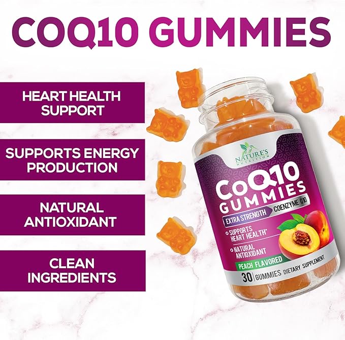 CoQ10 100mg Gummies Q10 Supplement, CoQ10 Gummies Q10 Gummy 30 Count Q10 Vitamins