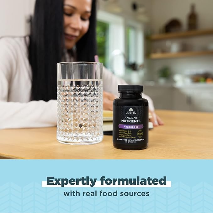 Vitamin B12 Supplement by Ancient Nutrition, 30 Capsules
