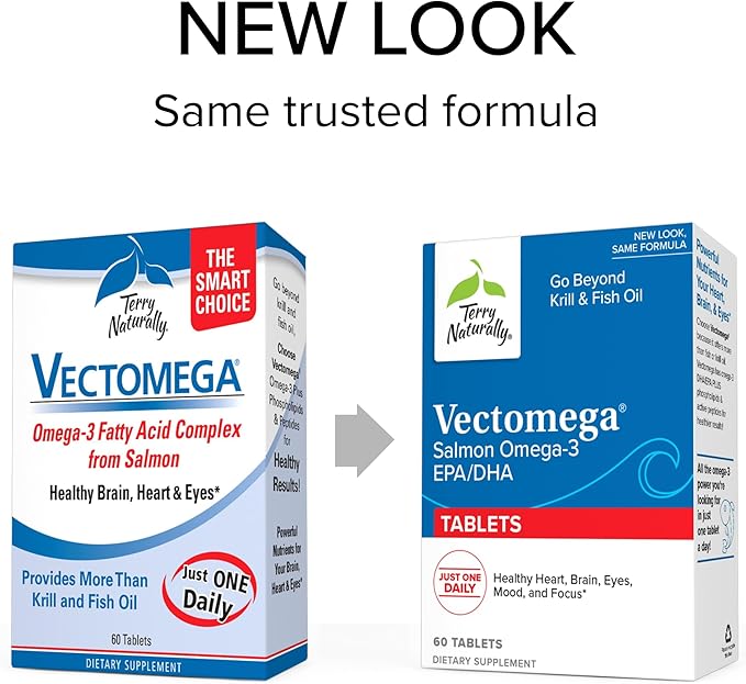 Terry Naturally Vectomega 60 Tablets, 2 - Omega-3 from 120 Servings
