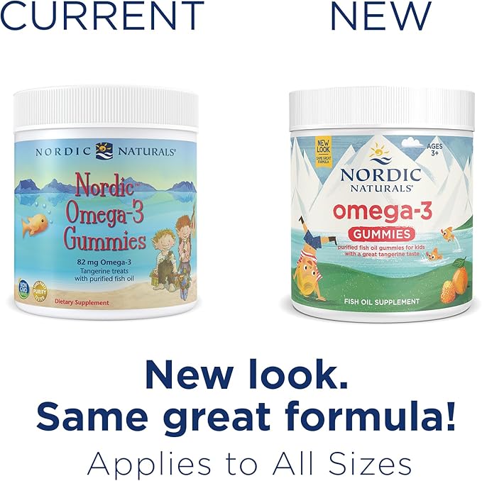 Nordic Naturals Nordic Omega-3 Gummies, Tangerine 120 Gummies 82 mg Omega-3s with 60 Servings
