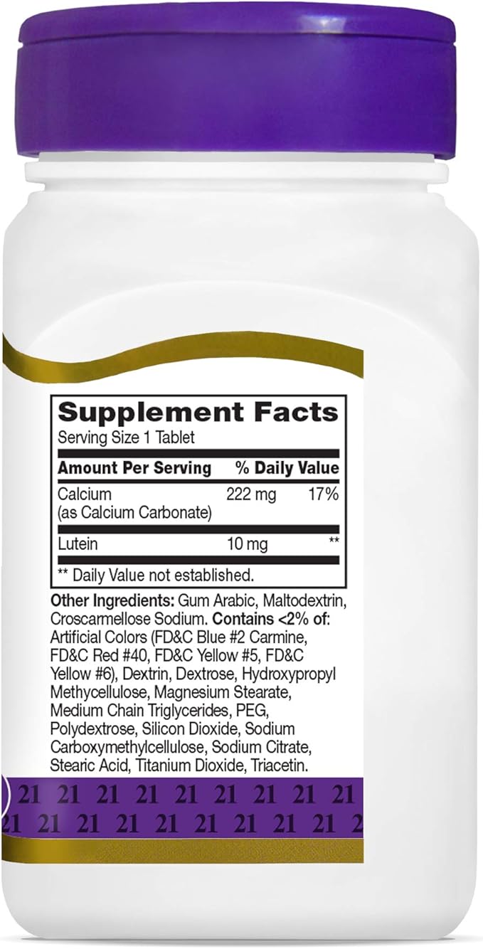 21st Century Lutein 10 mg Tablets, 60 Count