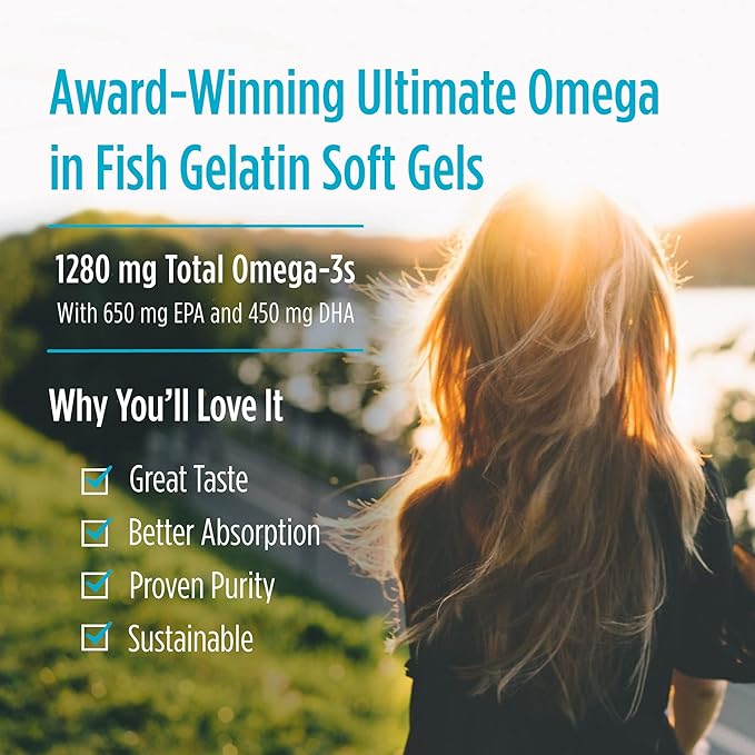 Nordic Naturals Ultimate Omega in Fish 60 Soft 1280 mg Omega-3 - 30 Servings