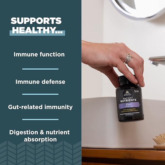 Probiotics and Zinc Supplement by Ancient 30 Count