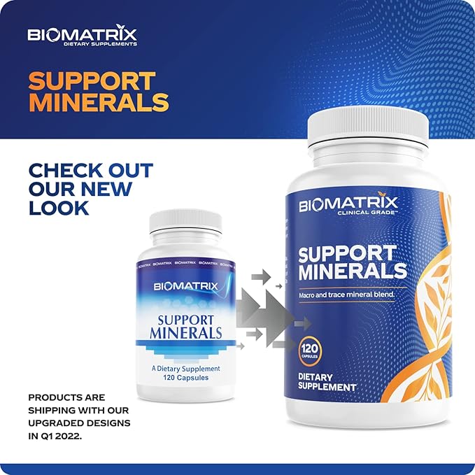 BioMatrix Mineral Supplement for Men and Women, Chelated Minerals | Iron-Free, Calcium, Magnesium, Copper, Zinc, Vitamin D, Iodine | Veggie Caps, 30-Day Supply
