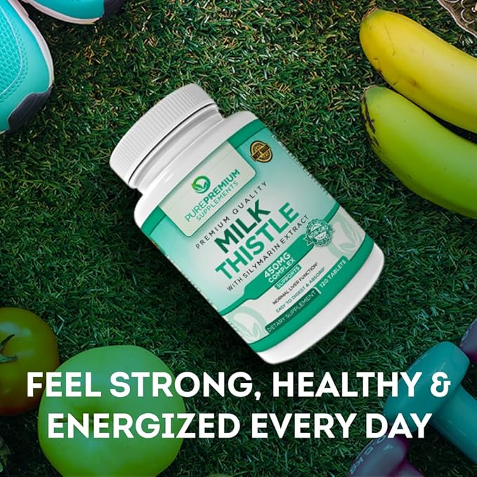 PurePremium Milk Thistle Supplement with Silymarin Extract 450MG Complex 4 Months 120 Tablets