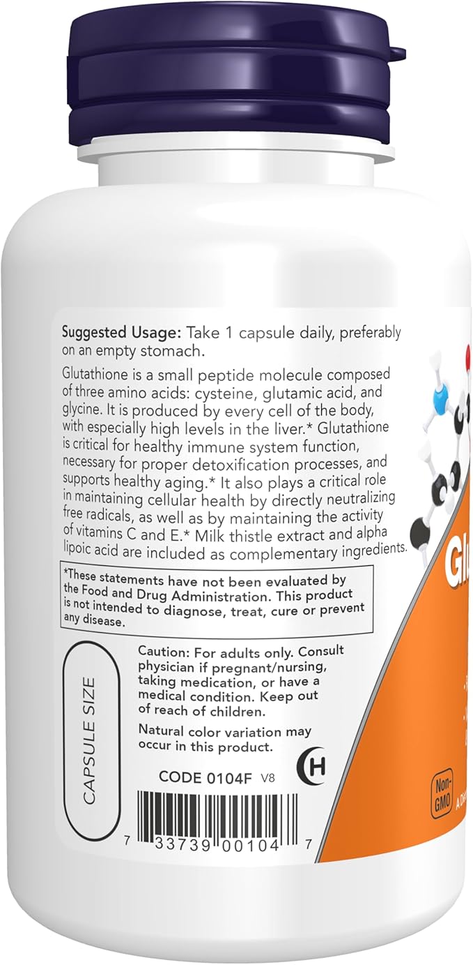 NOW Supplements, Glutathione 500 mg, 60 Veg