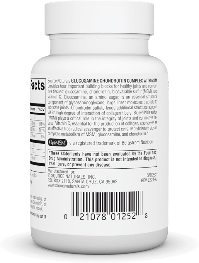 Source Naturals Glucosamine Chondroitin Complex 30 Tablets