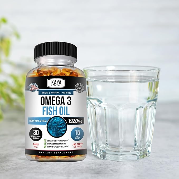 Kaya Naturals Omega 3 Supplement 3 Fish 100% Pure 3 Vitamins 30 Count