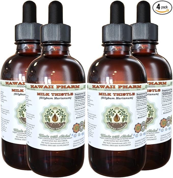 Hawaii Pharm Milk Thistle Alcohol-FREE Liquid 4x4 oz