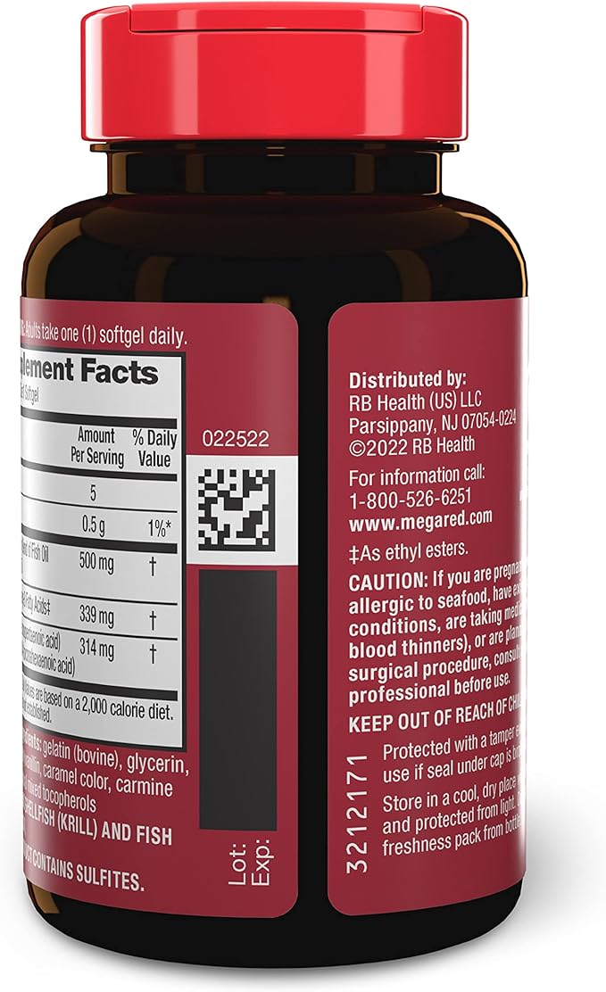 MegaRed Omega 3 Fish Oil & (80 Count 3 Fatty