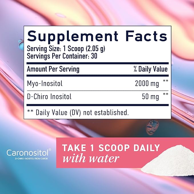 Myo-Inositol & D-Chiro Inositol Powder 40:1 Ratio 2000mg, D 50mg | 30 Servings, 2.17 oz.